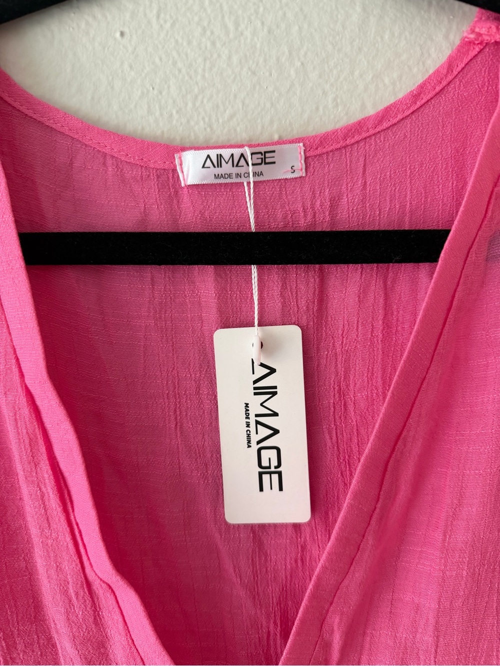 Hot Pink V-Neck Ruffle Dress - Picture 3 of 6